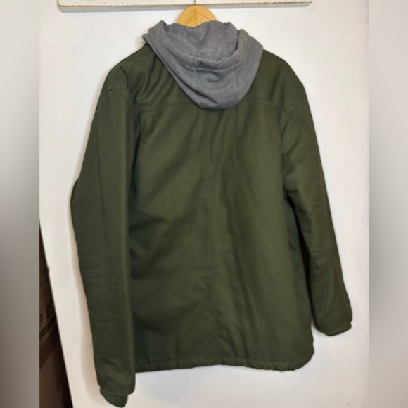 NWOT Dickies Green Canvas Chore Jacket Gray Hood - Picture 6 of 11